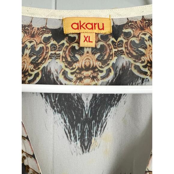 Akaru XL Caftan Cover Up Sheer Swim Beach Cruise Summer Dress Beaded - Picture 6 of 12